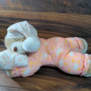 Vintage Starlight Star hell schlafender Teddybär Plüsch mit Kissen ohne Soundbox - Bild 1 von 12