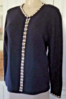 NWT Hasting & Smith Black Pullover  Festive Beads Sweater Lamb woo Blend Size M - Image 1 of 4