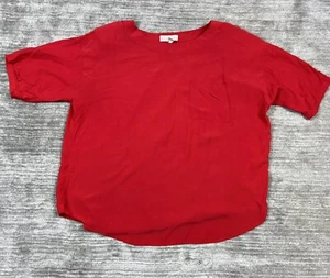 Vintage Venezia Top Womens Shirt 3X 22/24 Red Rayon Shortsleeve Pullover - Picture 1 of 10