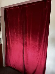 (2) Panels En Vogue Red Velour Christmas Holiday Curtains Drapes 82”x40” Each - Picture 1 of 6