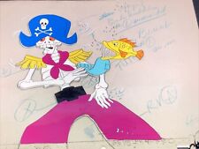 Groovie Goolies Lot:Capt Davey Bones &Fish Cel Filmation Hand Painted w/Sketches