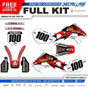 HONDA CR 250 1997 1998 1999 Super Durable Decallab Graphics Decals Stickers Kit