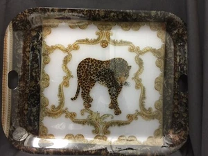 ¡Nueva bandeja grande para servir Lucite Leopard estilo de Lynn Chase contemporánea! ¡Oferta!! - Imagen 1 de 6