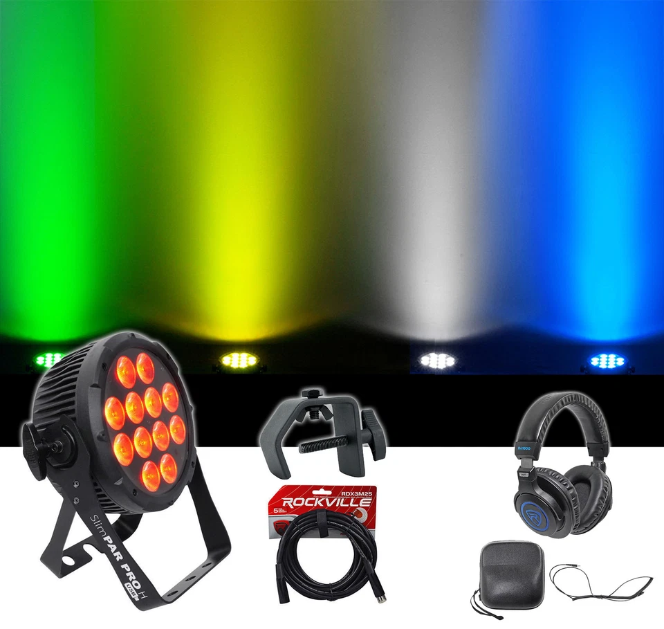Chauvet DJ SlimPar Pro H USB D-Fi RGBAW+UV LED Wash Light+Cable+Clamp+Headphones - Image 1 of 4