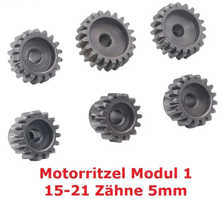 RC Motorritzel M1 Modul1 5mm 1/6 1/7 1/8 Zahnrad Antrieb 15T 16T 17T 18T 20T 21T - Bild 1 von 1