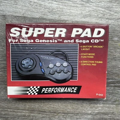 NEW Controller Gamepad for Sega Genesis and Sega CD Interact 6 Button Super Pad - Image 1 of 4