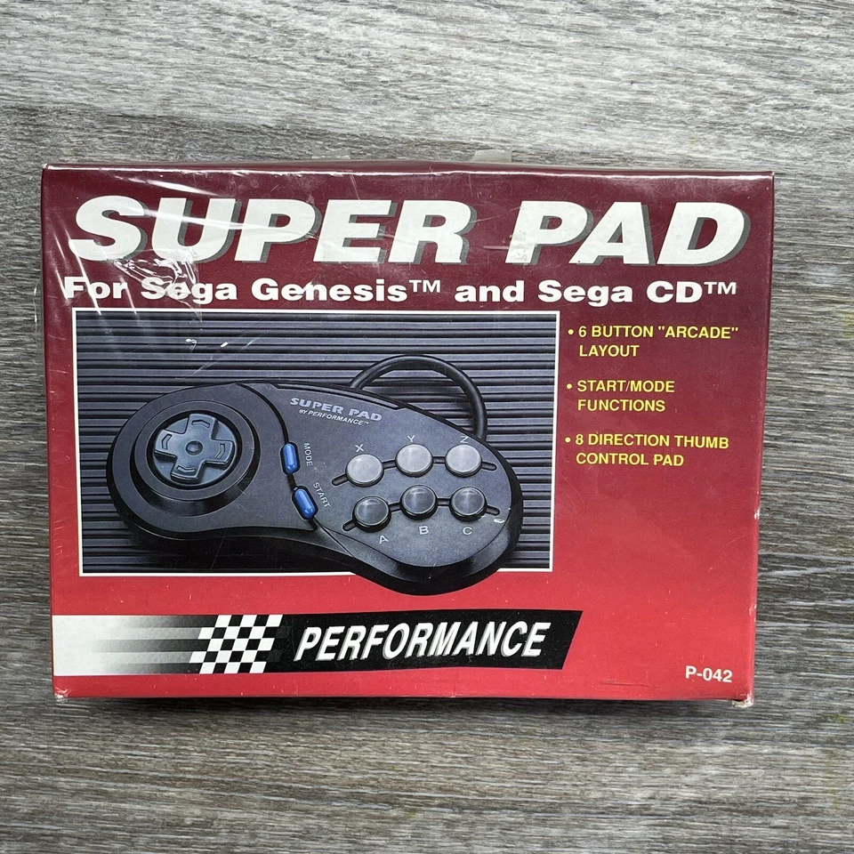 NEW Controller Gamepad for Sega Genesis and Sega CD Interact 6 Button Super Pad - Image 1 of 4