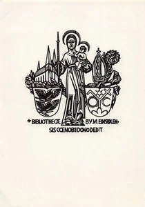 Vtg Art Ex-Libris Bookplate Religious Church Y1271 - Imagen 1 de 2