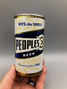 Old 12oz PEOPLES Flat Top Beer Can Peoples Brewing Oshkosh Wis. - Alum Top
