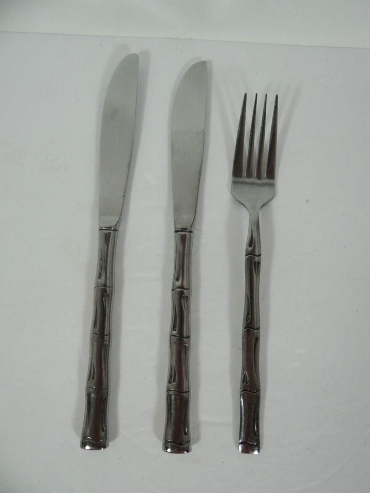 Stanley Roberts Rogers Citadel Bamboo Mixed Lot Knives Fork Made in Korea - Image 1 of 4