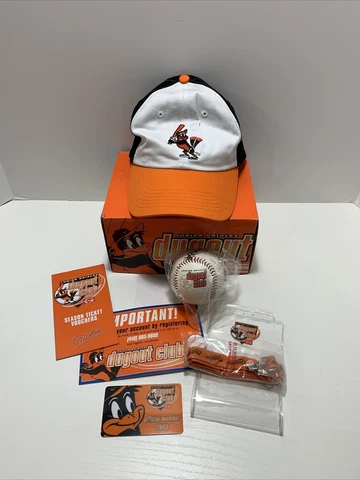2003 Baltimore Orioles Junior Dugout Club Membership Kit - Hat, Ball, Lanyard… Cover