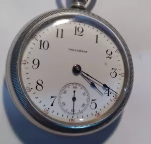 1908 Waltham Pocket Watch Grade Sterling Model 1883 18s 7j RUNNING B18#K97 - Picture 1 of 11