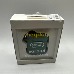 NEW Heyday Earbud Case Cover Green Vinyl Plastic Fits Airpods Gen 1 & Gen 2 - Picture 1 of 3