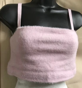 Gymshark Whitney Simmons Pink Fuzzy Halter Top with Elastic Straps Sz M NEW - Picture 1 of 6