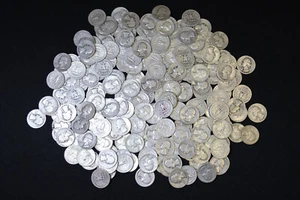 1932-1964 Washington Quarters "Junk" 90% Silver Circulated $10 Face Value lot - Picture 1 of 2