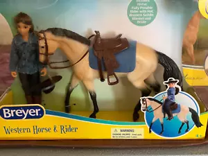 Breyer Modello Cavalli Classico Cavaliere Western e Cavallo in Pelle di Bucco 2023 - Foto 1 di 4