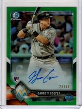 GARRETT COOPER 2018 Bowman Chrome Green Rookie AUTO / AUTOGRAPH #d /99