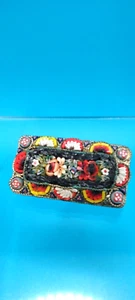 Vintage Italian Micro Mosaic Rectangle Brooch with Intricate Floral Design. - Picture 1 of 5