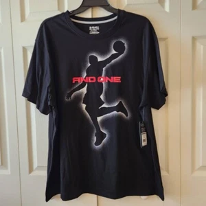 AND1 Men's Graphic T-Shirt Black Basketball Silhouette Print 3XL NWT - Picture 1 of 7
