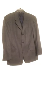 Pierre Cardin 44R Gray Sport Coat Blazer Jacket Plaid Grey 3B Wool Blend - Picture 1 of 11