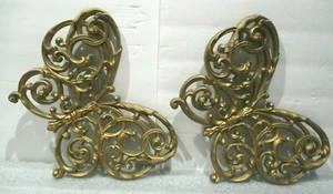 Vintage Burwood Products Co. Pair of Gold Butterfly Hanging Wall Decor 1978 - Picture 1 of 4