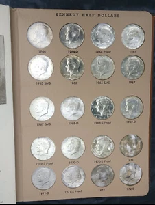 1964-1998 KENNEDY HALF DOLLAR SET IN DANSCO ALBUM 105 P/D/S/SMS & Proof COINS - Picture 1 of 12