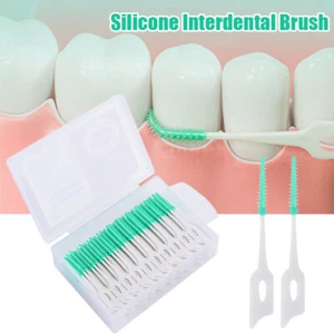 150Pcs Silicone Interdental Brush Dental Floss Stick Tooth Cleaning Oral Care - Picture 1 of 18