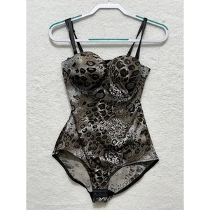 Body Heavenly Shapewear Estampado Leopardo Acolchado Bustier Correas Ajustables - Imagen 1 de 11