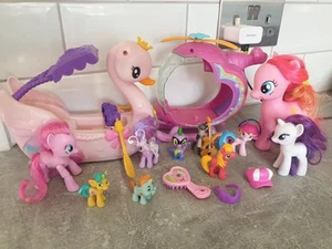 My Little Pony Bundle Swan Boat Helicopter Ponies Toys Playset - Picture 1 of 4