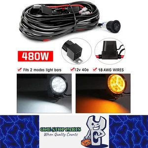2.8M 12V 40A Wiring Harness Relay Swtitch Kit for 1pc 2 Modes LED Work Light Bar - Picture 1 of 8