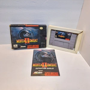 Mortal Kombat II (Nintendo SNES) Cib Complete w/ Manual TESTED Works, Read - Picture 1 of 24