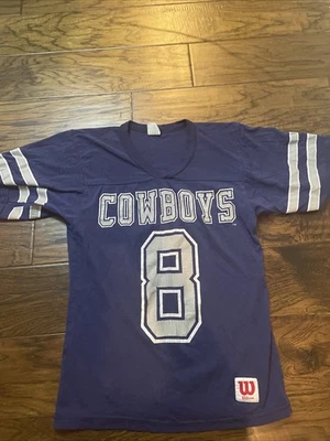 Camiseta De Colección Años 90 Wilson Dallas Cowboys Troy Aikman NFL Juvenil M/L Azul Foto 1 de 4