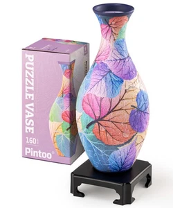 3D Puzzle Vase Unique Flower Vase Made by 160 Curved Plastic Puzzle Pieces Ho... - Picture 1 of 9