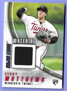 2025 Topps Major League Material Zebby Matthews Min RC Karte #MLB2-ZM - Bild 1 von 2