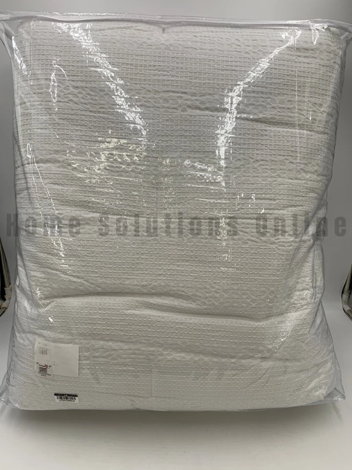 Pottery Barn Waffle Weave Honeycomb Cotton Comforter White King Cal #U1054 - Image 1 of 1