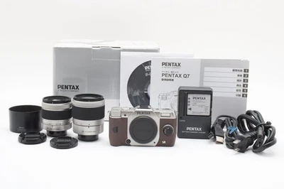 PENTAX Q7 Digital Camera Silver & Brown  [ST 1853] & 2 Lens Set From JAPAN #2922 - Image 1 of 4