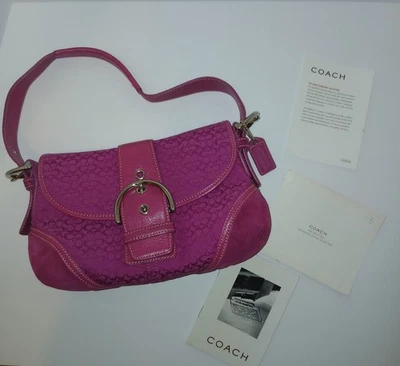 Bolso Soho Coach Vintage Y2K 2004 Gamuza Rosa Foto 1 de 4