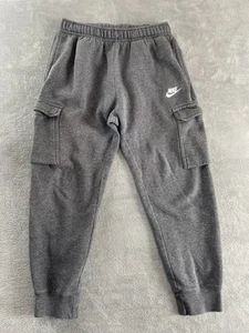 Nike Mens Cargo Sweatpants Joggers Size S SHORT Gray Tapered Embroidered Logo - Picture 1 of 18