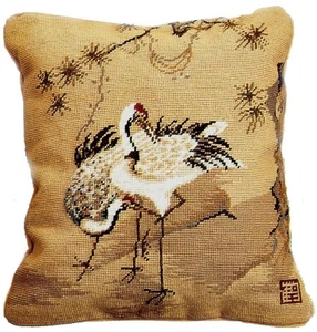 Handmade Wool Needlepoint Throw Pillow Cover 15x17 - Vintage French Country D... - Bild 1 von 5