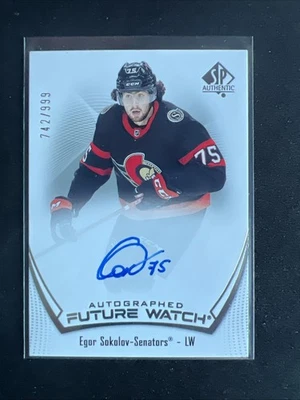 2021-22 SP Authentic Egor Sokolov Future Watch Rookie Auto 742/999 Senators RC - Image 1 of 4