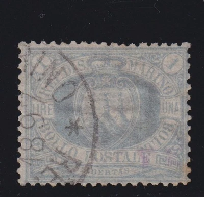 Repubblica S. San Marino 1894 Lire 1 Certificate Diena - image 1 of 3