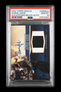2022 TOPPS UPDATE AARON JUDGE #ASSA-AJ ALL STAR STITCHES PATCH AUTO /25 PSA 10!! - Picture 1 of 4