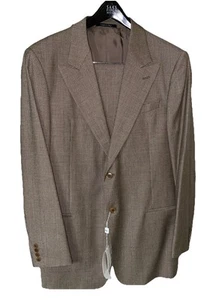 Tuta Armani Collezioni 44L 36x32 Plaid Check 2 Pezzi Italia Lana Cashmere Saks - Foto 1 di 22