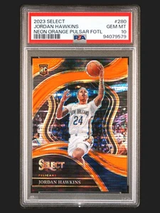 Jordan Hawkins RC 2023 Panini Select Neon Orange Pulsar FOTL 15/15 PSA 10 #280 - Picture 1 of 2