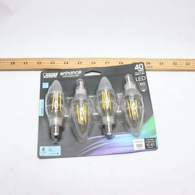 (4-Pk) Feit Electric Decorative Chandelier Antique Filament LED Light B10 3.3W - Image 1 of 4