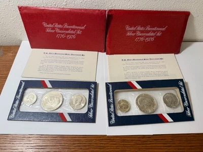 1976 SAN FRANCISCO MINT THREE PIECE SILVER BICENTENNIAL COINS LOT OF 2 SETS - Image 1 of 4