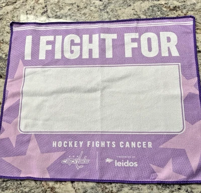 Toalha de Rally Washington Capitals HOCKEY FIGHTS CANCER SGA 22/11/25 NOVA #1 - Imagem 1 de 4