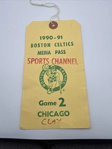 Original 1990-91 Celtics vs. Bulls Gm. 2 Bird vs Jordan 44 Pts Media Pass - Bild 1 von 4