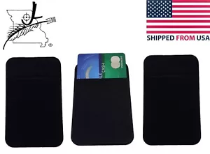 Lycra 3M Stick On Stretchy Credit Card Holder Pouch Any Position Phone Car Case - Picture 1 of 8