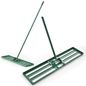 42 x 10 Inch Lawn Leveling Rake with Ergonomic Handle-Green - Color: Green - Picture 1 of 5
